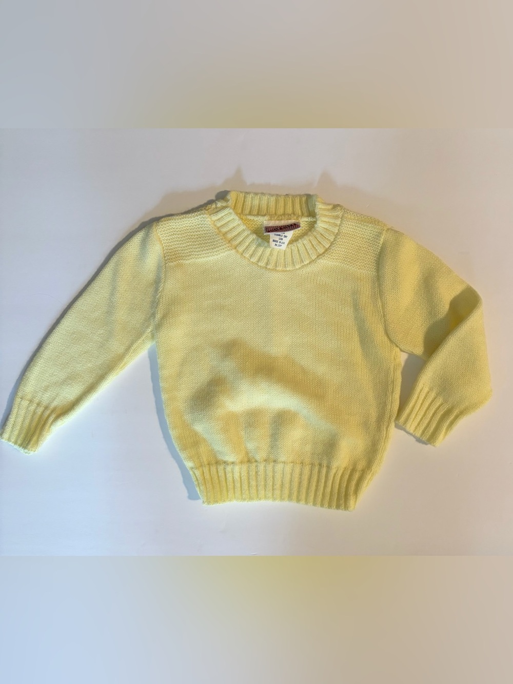 Vintage Childwise Baby Knit Crewneck Sweater Soft Pastel Yellow Sz 18-24M? USA
